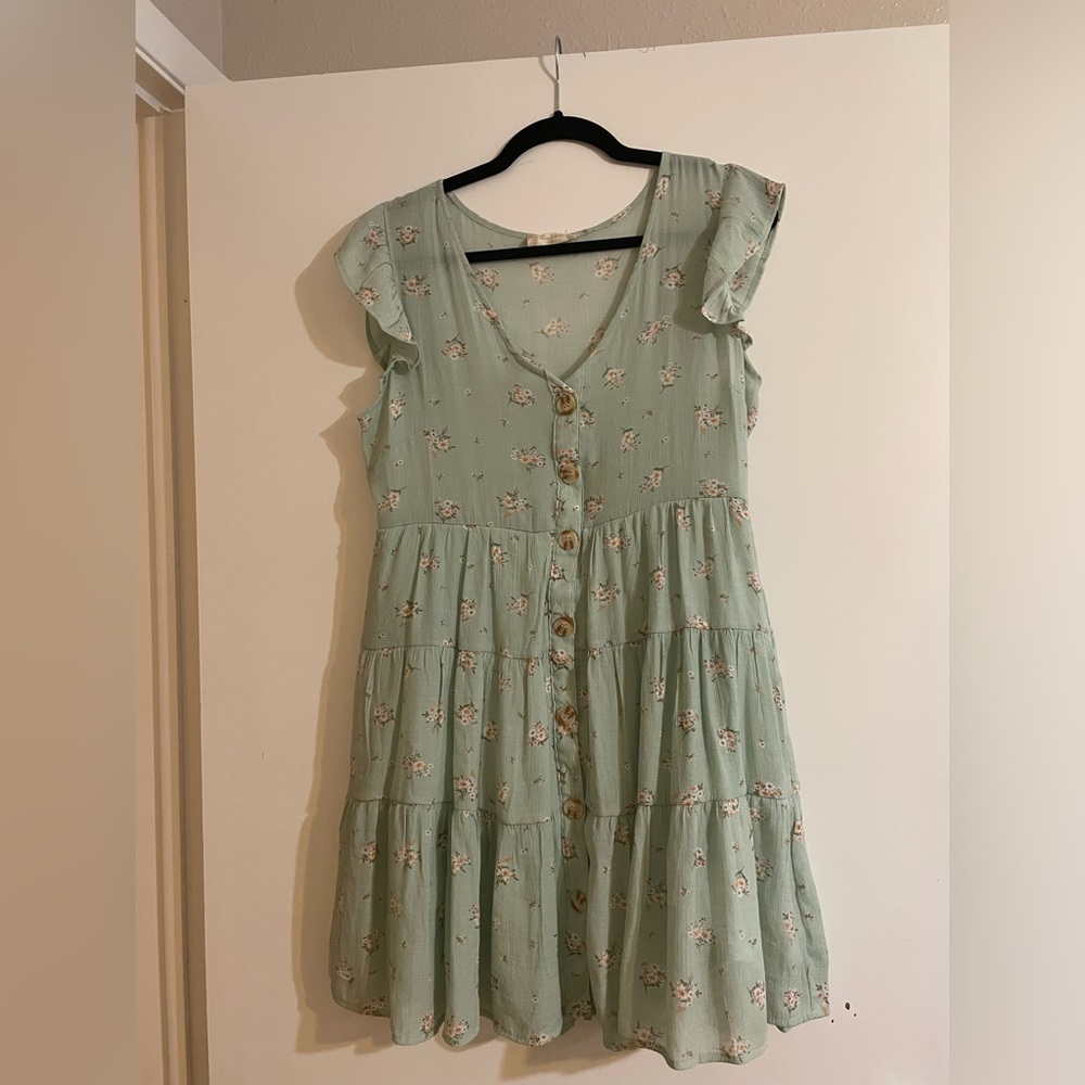 Altar’d State Mint Sundress with Flowers
